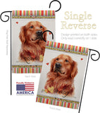 Red Golden Retriever Happiness - Pets Nature Vertical Impressions Decorative Flags HG110254 Made In USA