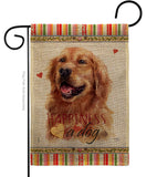 Dark Golden Retriever Happiness - Pets Nature Vertical Impressions Decorative Flags HG110255 Made In USA