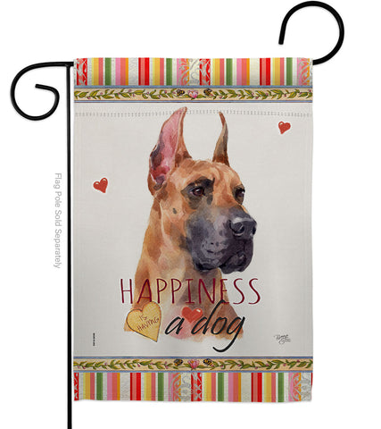 Fawn Great Dane Happiness - Pets Nature Vertical Impressions Decorative Flags HG110259 Made In USA