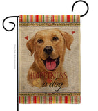 Yellow Labrador Retriever Happiness - Pets Nature Vertical Impressions Decorative Flags HG110260 Made In USA