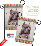 Blue Pitbull Happiness - Pets Nature Vertical Impressions Decorative Flags HG110264 Made In USA