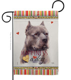 Blue Pitbull Happiness - Pets Nature Vertical Impressions Decorative Flags HG110264 Made In USA