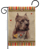 Blue Pitbull Happiness - Pets Nature Vertical Impressions Decorative Flags HG110264 Made In USA