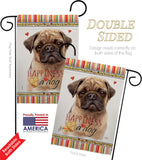 Fawn Pug Happiness - Pets Nature Vertical Impressions Decorative Flags HG110266 Made In USA