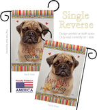 Fawn Pug Happiness - Pets Nature Vertical Impressions Decorative Flags HG110266 Made In USA