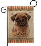 Fawn Pug Happiness - Pets Nature Vertical Impressions Decorative Flags HG110266 Made In USA