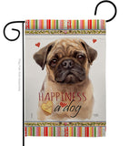 Fawn Pug Happiness - Pets Nature Vertical Impressions Decorative Flags HG110266 Made In USA