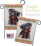 Mahogany Rottweiler Happiness - Pets Nature Vertical Impressions Decorative Flags HG110267 Made In USA