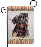 Mahogany Rottweiler Happiness - Pets Nature Vertical Impressions Decorative Flags HG110267 Made In USA