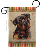Mahogany Rottweiler Happiness - Pets Nature Vertical Impressions Decorative Flags HG110267 Made In USA