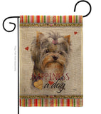 Yorkshire Happiness - Pets Nature Vertical Impressions Decorative Flags HG110271 Made In USA