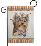 Yorkshire Happiness - Pets Nature Vertical Impressions Decorative Flags HG110271 Made In USA