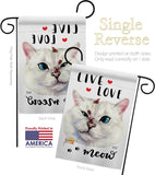 Live Love Meow - Pets Nature Vertical Impressions Decorative Flags HG137560 Made In USA