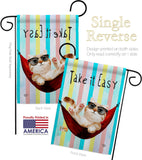 Take it Easy - Pets Nature Vertical Impressions Decorative Flags HG192605 Made In USA