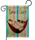 Take it Easy - Pets Nature Vertical Impressions Decorative Flags HG192605 Made In USA