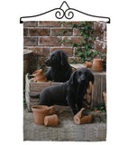 Black Lab Pups - Pets Nature Vertical Impressions Decorative Flags HG110007 Made In USA