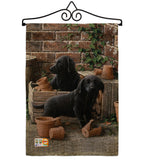 Black Lab Pups - Pets Nature Vertical Impressions Decorative Flags HG110007 Made In USA