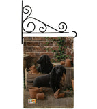 Black Lab Pups - Pets Nature Vertical Impressions Decorative Flags HG110007 Made In USA