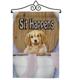 Sit Happens - Pets Nature Vertical Impressions Decorative Flags HG110008 Made In USA