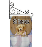 Sit Happens - Pets Nature Vertical Impressions Decorative Flags HG110008 Made In USA