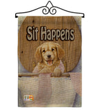 Sit Happens - Pets Nature Vertical Impressions Decorative Flags HG110008 Made In USA