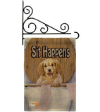 Sit Happens - Pets Nature Vertical Impressions Decorative Flags HG110008 Made In USA