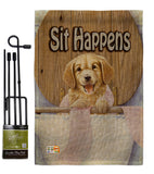 Sit Happens - Pets Nature Vertical Impressions Decorative Flags HG110008 Made In USA