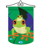 Tropical Frogs - Pets Nature Vertical Applique Decorative Flags HG110042