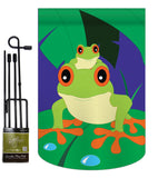 Tropical Frogs - Pets Nature Vertical Applique Decorative Flags HG110042