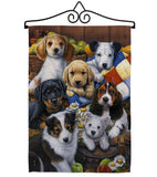Country Bumpkin Puppies - Pets Nature Vertical Impressions Decorative Flags HG110049 Made In USA