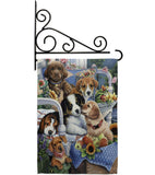 Country Pups - Pets Nature Vertical Impressions Decorative Flags HG110050 Made In USA