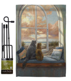 Enjoying the View - Pets Nature Vertical Impressions Decorative Flags HG110057 Made In USA