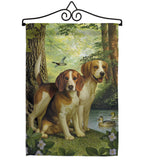 Beagles And Duck - Pets Nature Vertical Impressions Decorative Flags HG110068 Made In USA