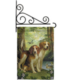 Beagles And Duck - Pets Nature Vertical Impressions Decorative Flags HG110068 Made In USA