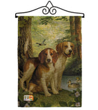 Beagles And Duck - Pets Nature Vertical Impressions Decorative Flags HG110068 Made In USA