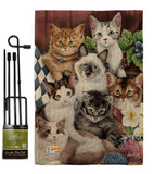 Cuddly Kittens - Pets Nature Vertical Impressions Decorative Flags HG110069 Made In USA