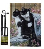 Tuxedo Cat - Pets Nature Vertical Impressions Decorative Flags HG110079 Made In USA