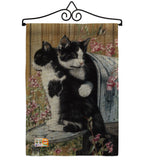 Tuxedo Cat - Pets Nature Vertical Impressions Decorative Flags HG110079 Made In USA
