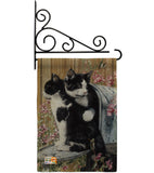 Tuxedo Cat - Pets Nature Vertical Impressions Decorative Flags HG110079 Made In USA