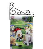 Golfing Puppies - Pets Nature Vertical Impressions Decorative Flags HG110082 Made In USA