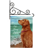 Golden Stay Love - Pets Nature Vertical Impressions Decorative Flags HG110084 Made In USA