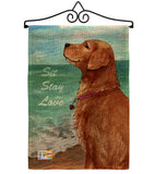 Golden Stay Love - Pets Nature Vertical Impressions Decorative Flags HG110084 Made In USA