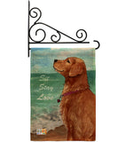 Golden Stay Love - Pets Nature Vertical Impressions Decorative Flags HG110084 Made In USA