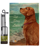 Golden Stay Love - Pets Nature Vertical Impressions Decorative Flags HG110084 Made In USA