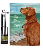 Golden Stay Love - Pets Nature Vertical Impressions Decorative Flags HG110084 Made In USA