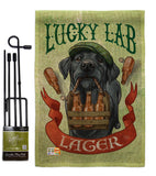 Lucky Lab Lager - Pets Nature Vertical Impressions Decorative Flags HG110102 Made In USA