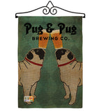 Pug and Pug Brewing - Pets Nature Vertical Impressions Decorative Flags HG110111 Made In USA