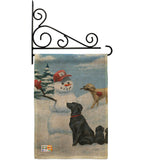 Snow Pals - Pets Nature Vertical Impressions Decorative Flags HG110113 Made In USA