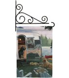 Canine Camp - Pets Nature Vertical Impressions Decorative Flags HG110114 Made In USA