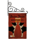 Boston Terrier Brewing - Pets Nature Vertical Impressions Decorative Flags HG110117 Made In USA